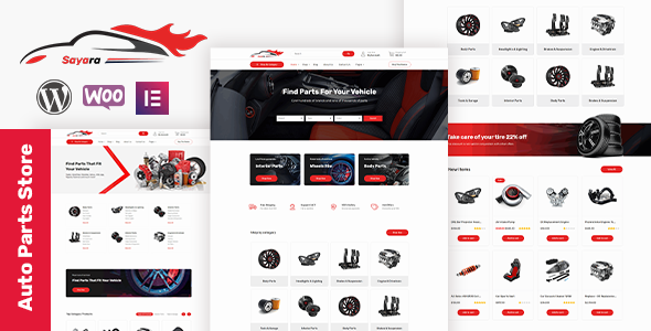 Sayara Theme GPL v1.2.3 – Auto Parts Store WooCommerce WordPress Websites